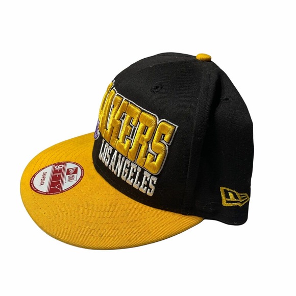 New Era Los Angeles Lakers Black Yellow‎ Snapback 9Fifty Hat Cap - Picture 2 of 5